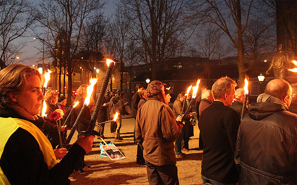 fakkelmanifestatie 21 maart 2012 voor slachtoffers racisme in europa