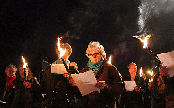 fakkelmanifestatie 21 maart 2012 voor slachtoffers racisme in europa